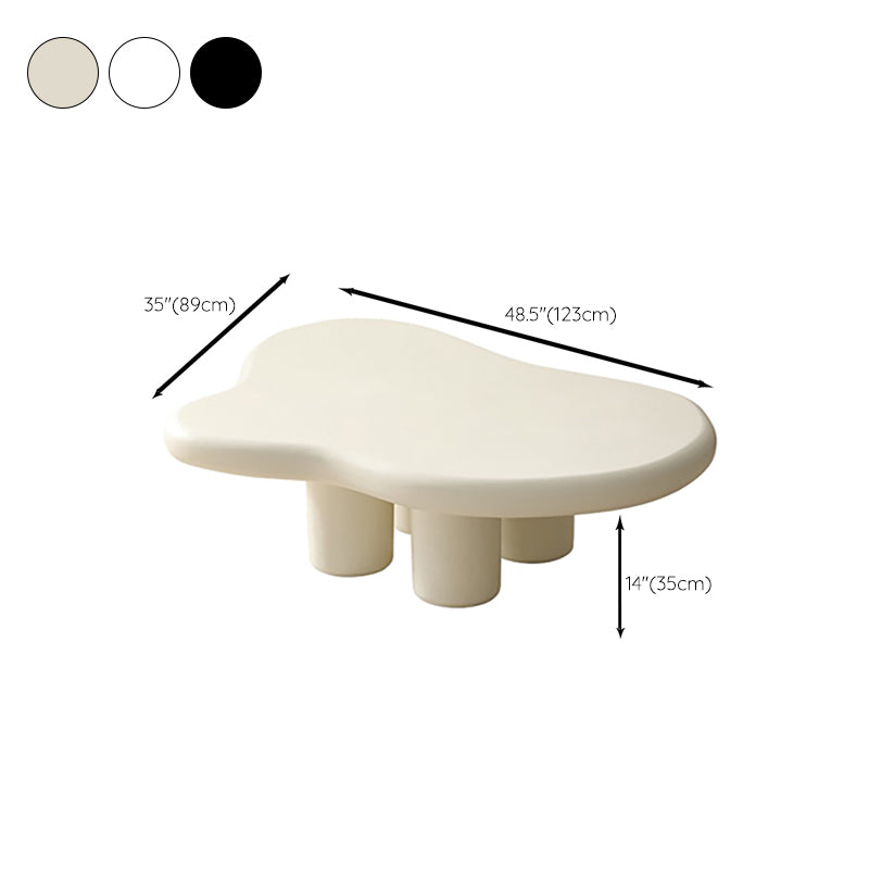 Contemporary Wood Geometric Coffee Table 4 Legs Coffee Cocktail Table