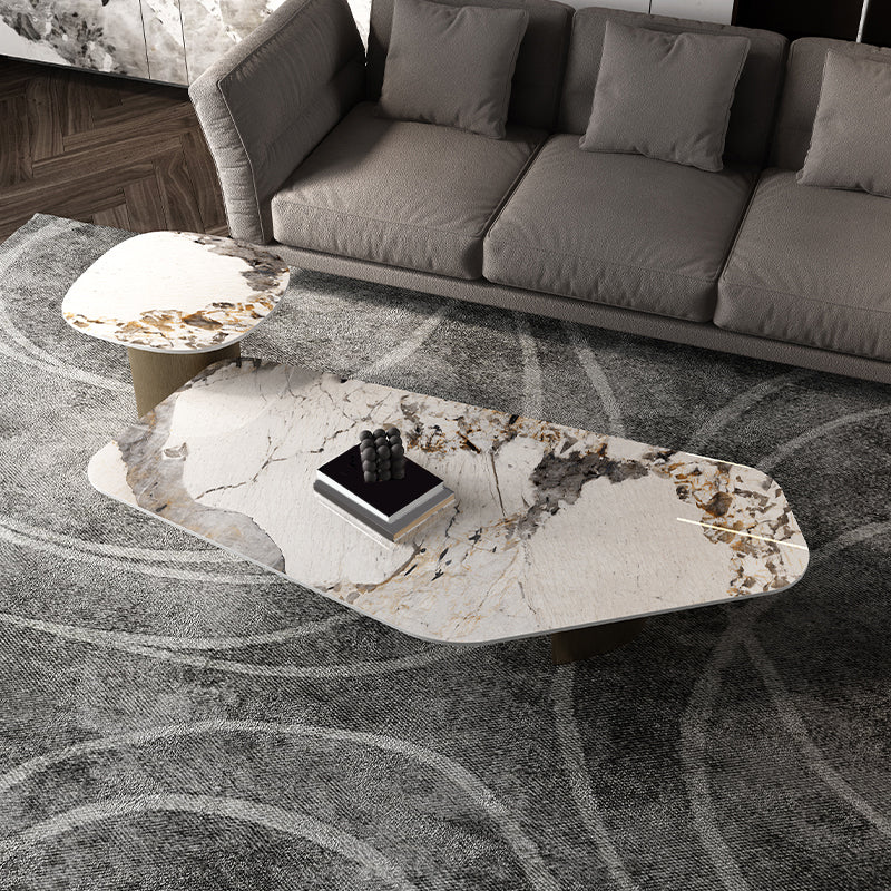 Abstract Cocktail Table Contemporary Slate Top Coffee or End Table