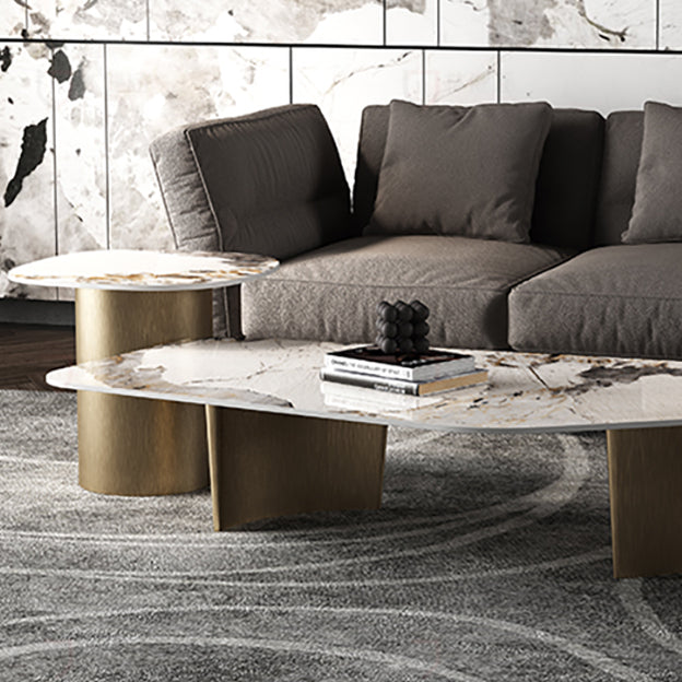 Abstract Cocktail Table Contemporary Slate Top Coffee or End Table