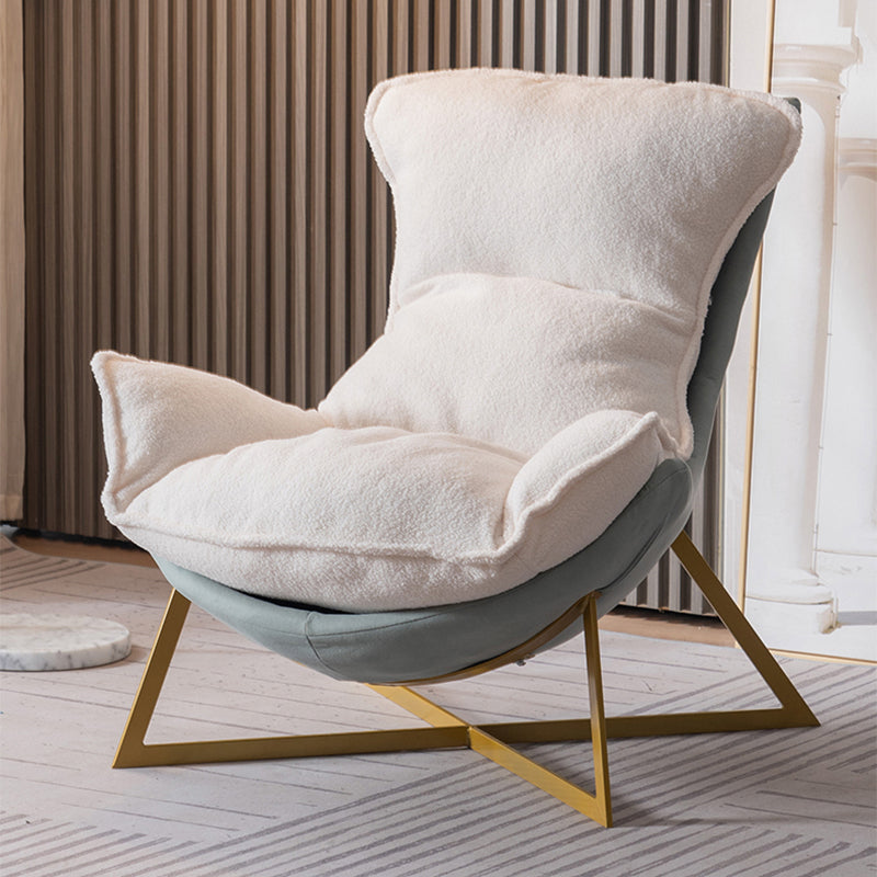 Glam Cross Side Chair Armless Gold Base Side Chair for Living Room