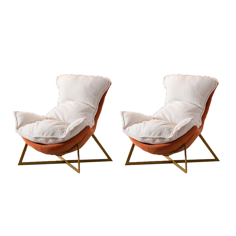 Glam Cross Side Chair Armless Gold Base Side Chair for Living Room