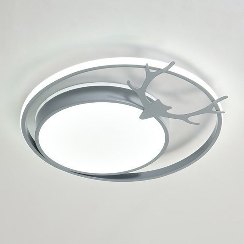 Antlers Ceiling Light LED Ceiling Mount Light with Acrylic Shade for Bedroom