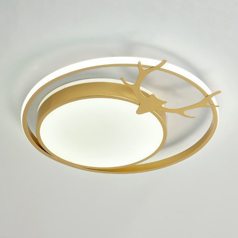 Antlers Ceiling Light LED Ceiling Mount Light with Acrylic Shade for Bedroom