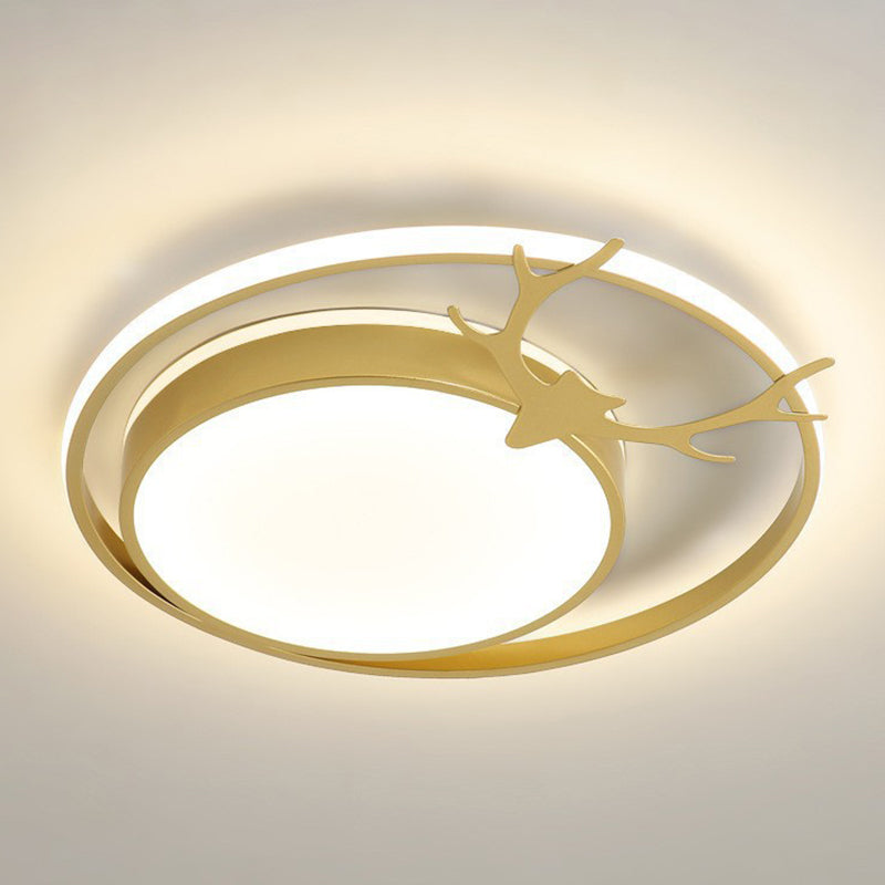 Antlers Ceiling Light LED Ceiling Mount Light with Acrylic Shade for Bedroom