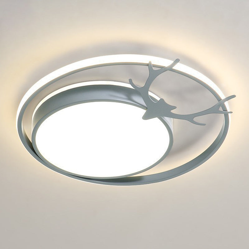 Antlers Ceiling Light LED Ceiling Mount Light with Acrylic Shade for Bedroom