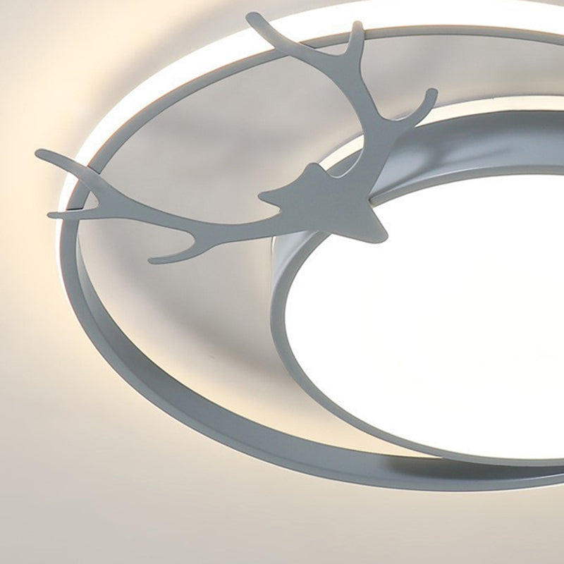 Antlers Ceiling Light LED Ceiling Mount Light with Acrylic Shade for Bedroom