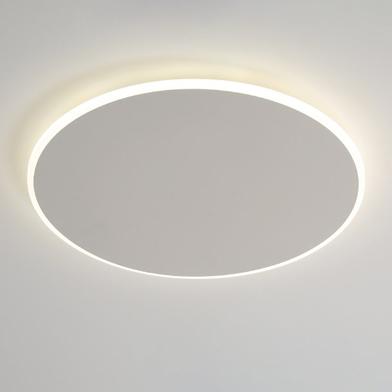 Single White Modern Flush Mount Lighting Circle LED Ceiling Light for Bedroom