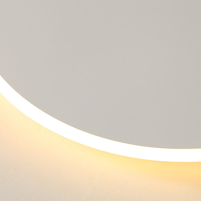 Single White Modern Flush Mount Lighting Circle LED Ceiling Light for Bedroom