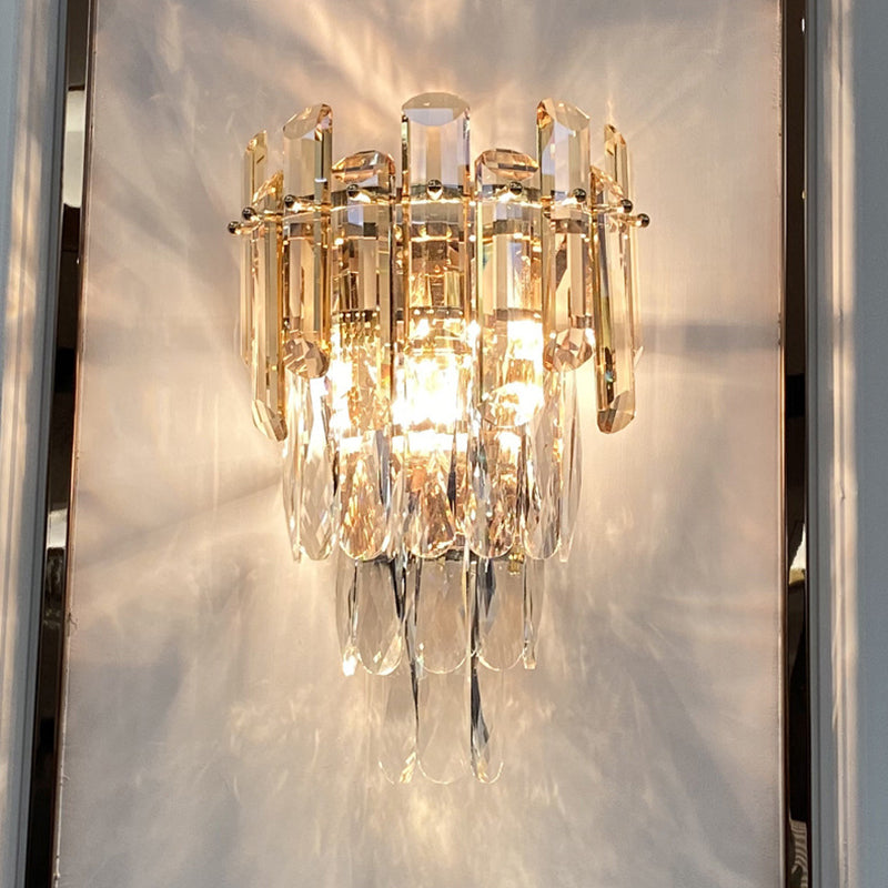 Crystal Geometric Wall Mount Lamp Simple 2 Lights Wall Mounted Light Fixture