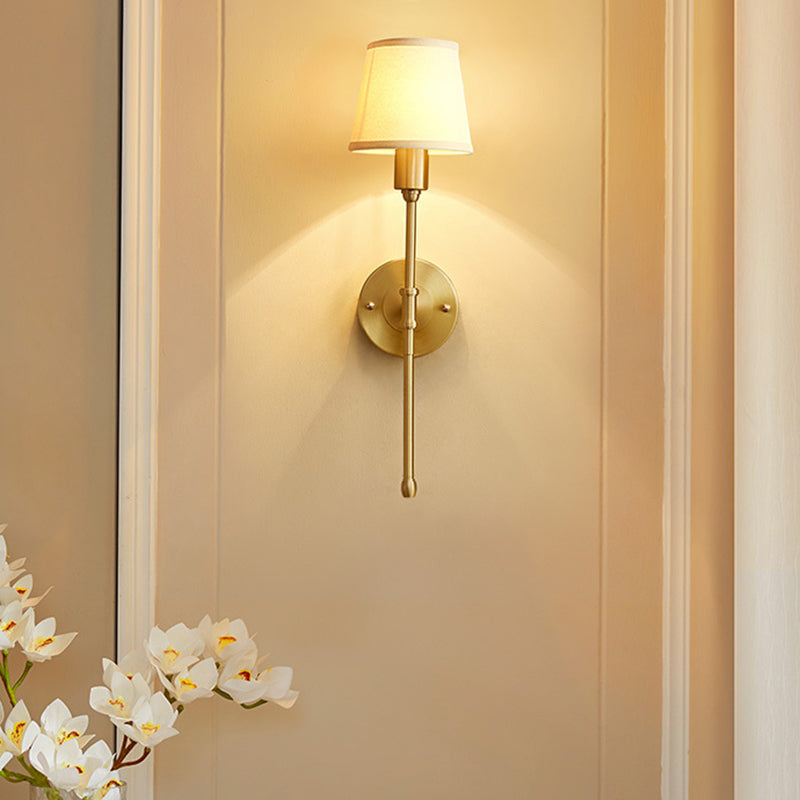 Geometric Wall Light Fixture Modern Fabric 1 Light Wall Sconce in Gold