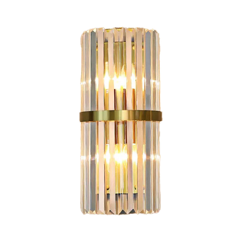 Geometric Wall Lighting Modern Crystal 2 Lights Wall Sconces in Gold