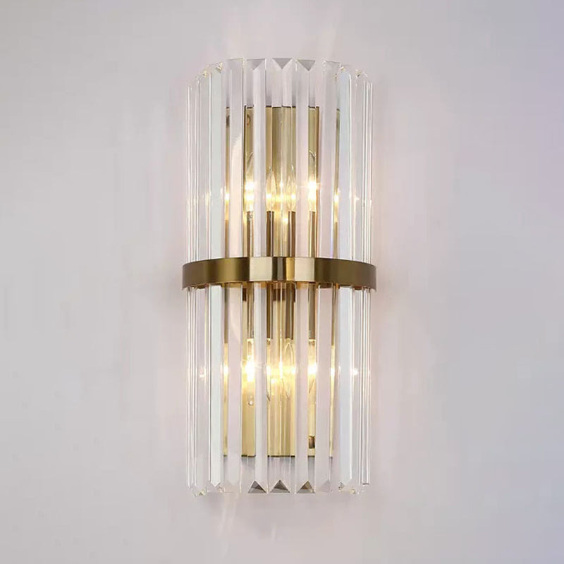 Geometric Wall Lighting Modern Crystal 2 Lights Wall Sconces in Gold