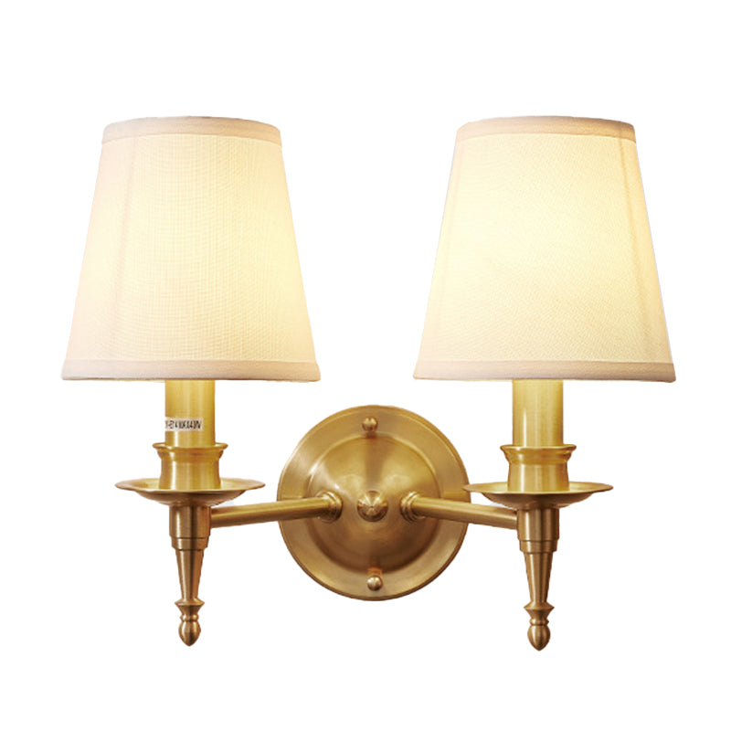 Cone Wall Lighting Modern Fabric Wall Light Fixtures in Gold