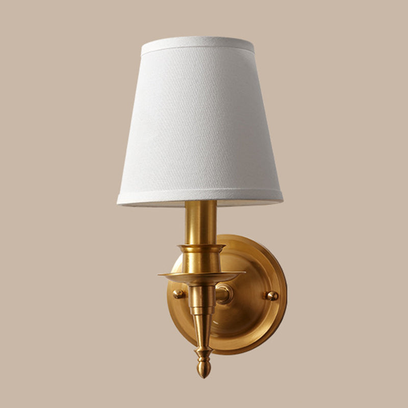 Cone Wall Lighting Modern Fabric Wall Light Fixtures in Gold