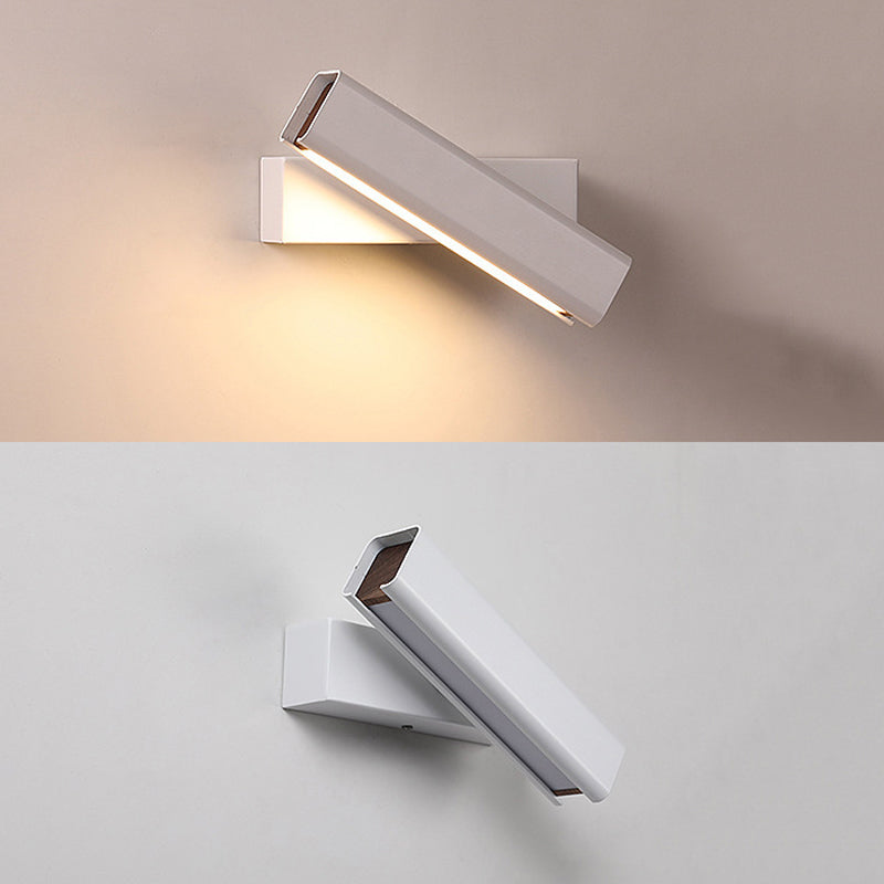 Rotatable Metal & Wood Wall Light 1 - Light LED Wall Sconce in Black / White