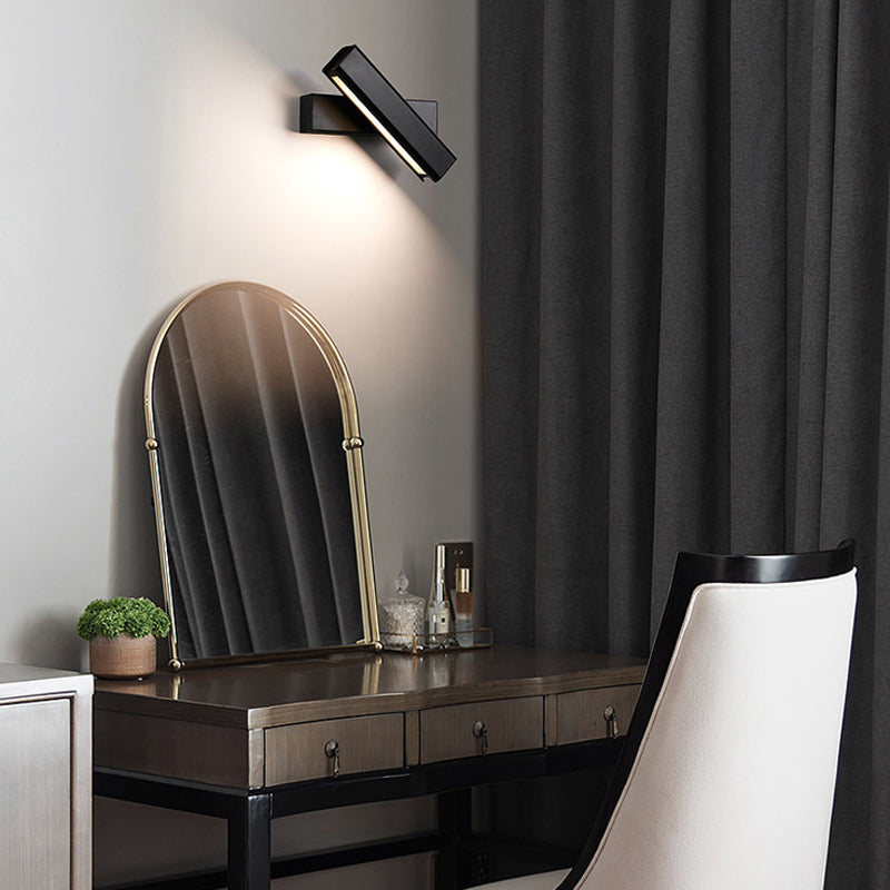 Rotatable Metal & Wood Wall Light 1 - Light LED Wall Sconce in Black / White