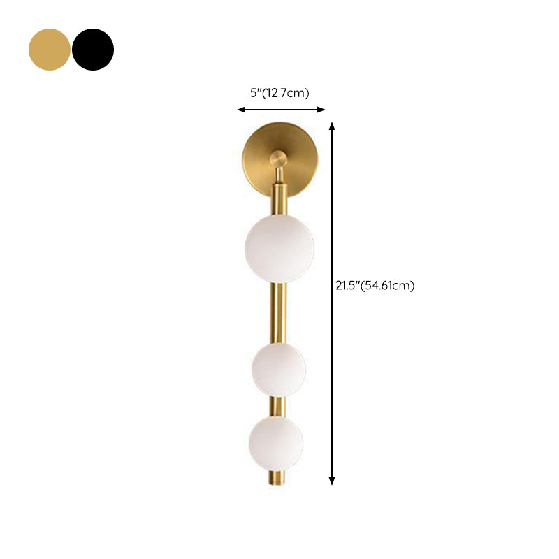 Modern 3-Light Bathroom Vanity Light Shaded Bath Bar in Golden/Black