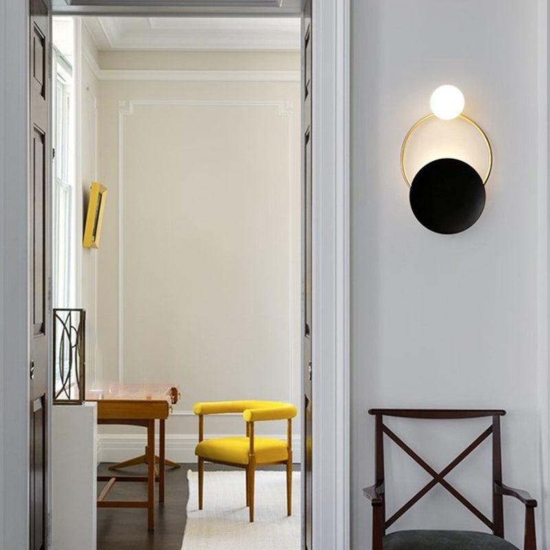 Modern 2-Light Golden/Black Vanity Light Shaded Bathroom Wall Light Sconces