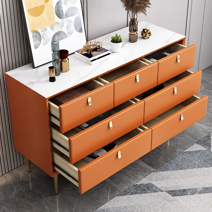Classic Glam Storage Chest Stone Dresser with 5/6/7 Drawers , 15.6 Inch Width