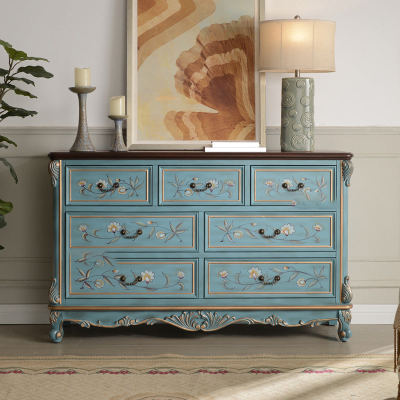 Traditional Storage Chest Solid Wood Dresser with 4/5/6/7 Drawers