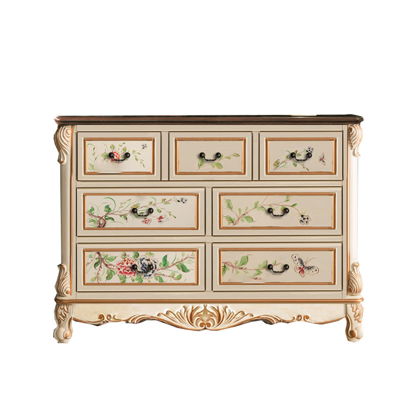 Traditional Storage Chest Solid Wood Dresser with 4/5/6/7 Drawers