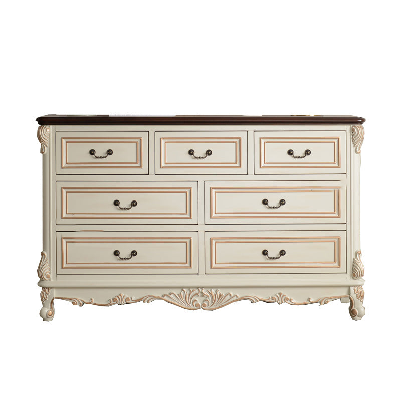Traditional Storage Chest Solid Wood Dresser with 4/5/6/7 Drawers