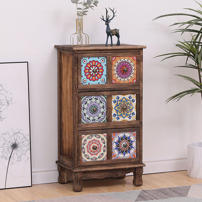 Coastal Storage Chest Solid Wood Dresser with 3/4/5/6 Drawers , 11.7 Inch Width