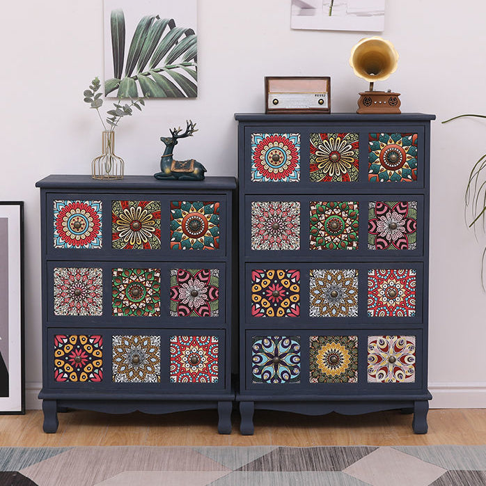 Coastal Storage Chest Solid Wood Dresser with 3/4/5/6 Drawers , 11.7 Inch Width