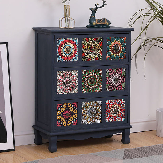 Coastal Storage Chest Solid Wood Dresser with 3/4/5/6 Drawers , 11.7 Inch Width