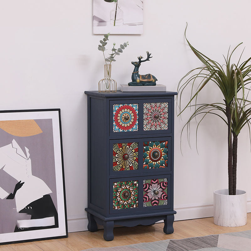 Coastal Storage Chest Solid Wood Dresser with 3/4/5/6 Drawers , 11.7 Inch Width