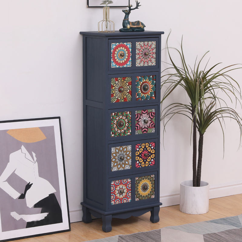 Coastal Storage Chest Solid Wood Dresser with 3/4/5/6 Drawers , 11.7 Inch Width