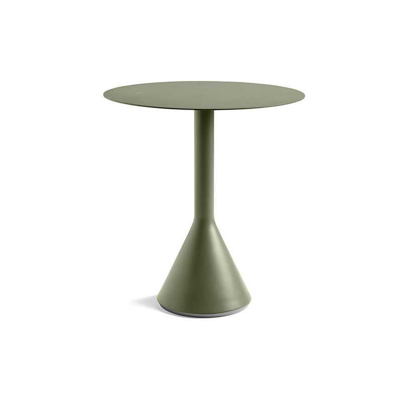 Metal Green Dining Table Industrial Outdoor Table with Pedestal Base