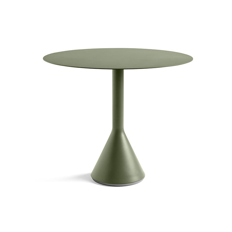 Metal Green Dining Table Industrial Outdoor Table with Pedestal Base