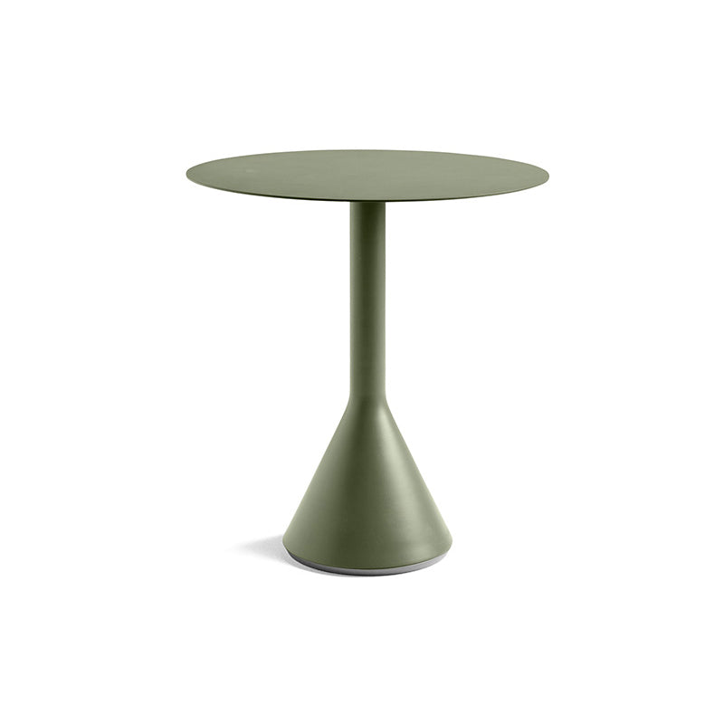 Metal Green Dining Table Industrial Outdoor Table with Pedestal Base