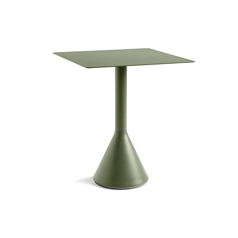 Metal Green Dining Table Industrial Outdoor Table with Pedestal Base