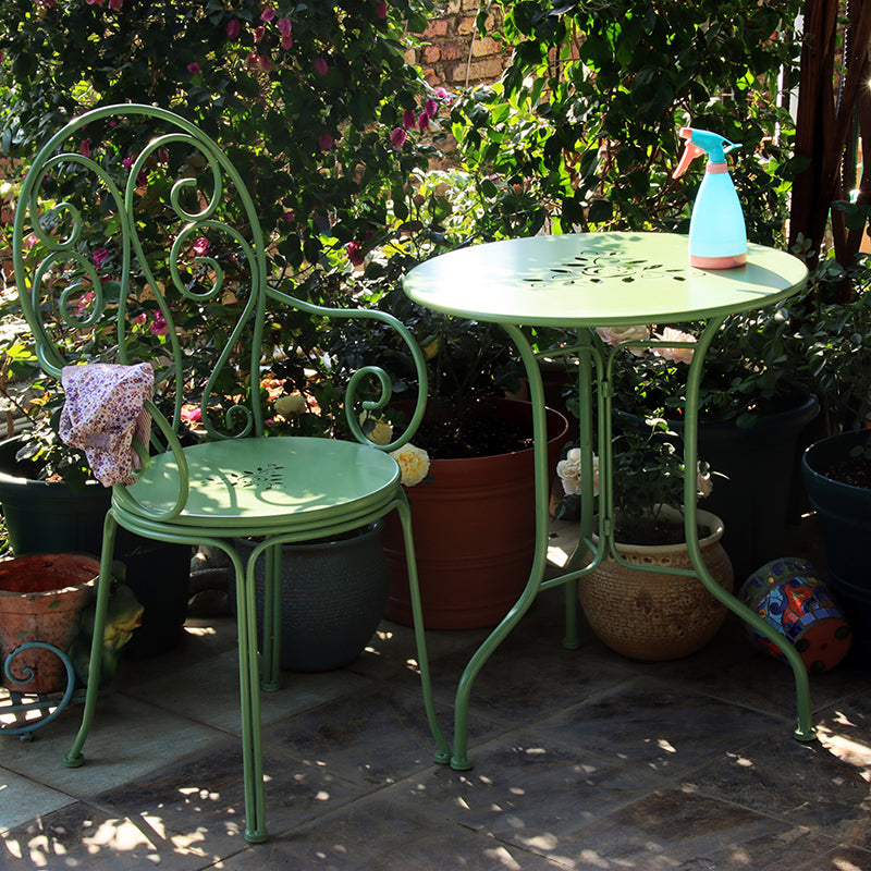 Metal Green Bistro Set 1/2 Pcs Contemporary Bistro Table Set
