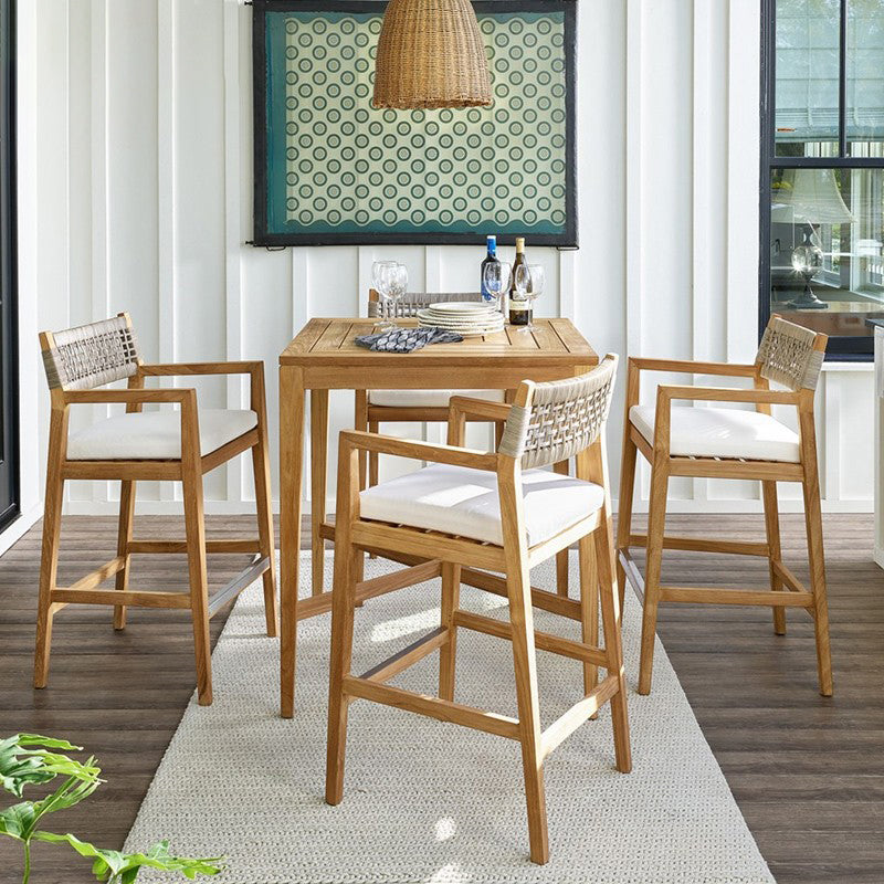 Modern Patio Dining Table Set 1/5/7 Pcs Wood Frame Patio Dining Table and Chairs