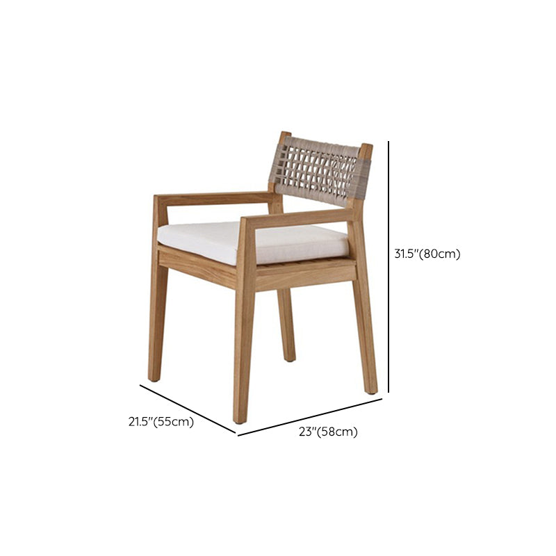 Modern Patio Dining Table Set 1/5/7 Pcs Wood Frame Patio Dining Table and Chairs