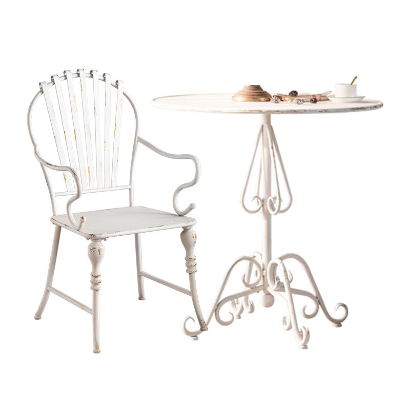 White Modern Bistro Table Set 1/2 Pcs Metal Bistro Set for Small Places