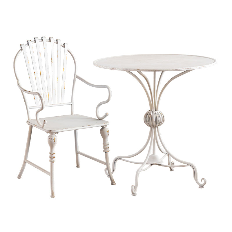 White Modern Bistro Table Set 1/2 Pcs Metal Bistro Set for Small Places