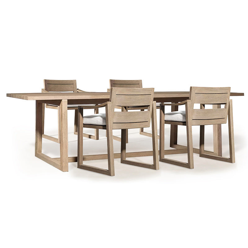 Modern Style Dining Set 1/5/7 Pcs Wood Frame Patio Dining Table and Chairs