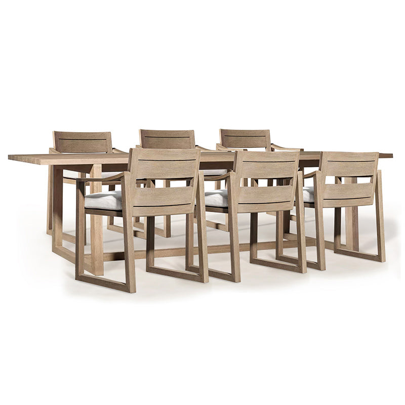 Modern Style Dining Set 1/5/7 Pcs Wood Frame Patio Dining Table and Chairs