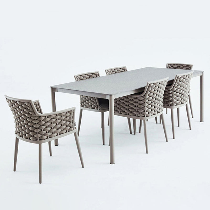 Stone Bistro Table Set Boho 1/3/5/7 Pieces Patio Dining Table Set