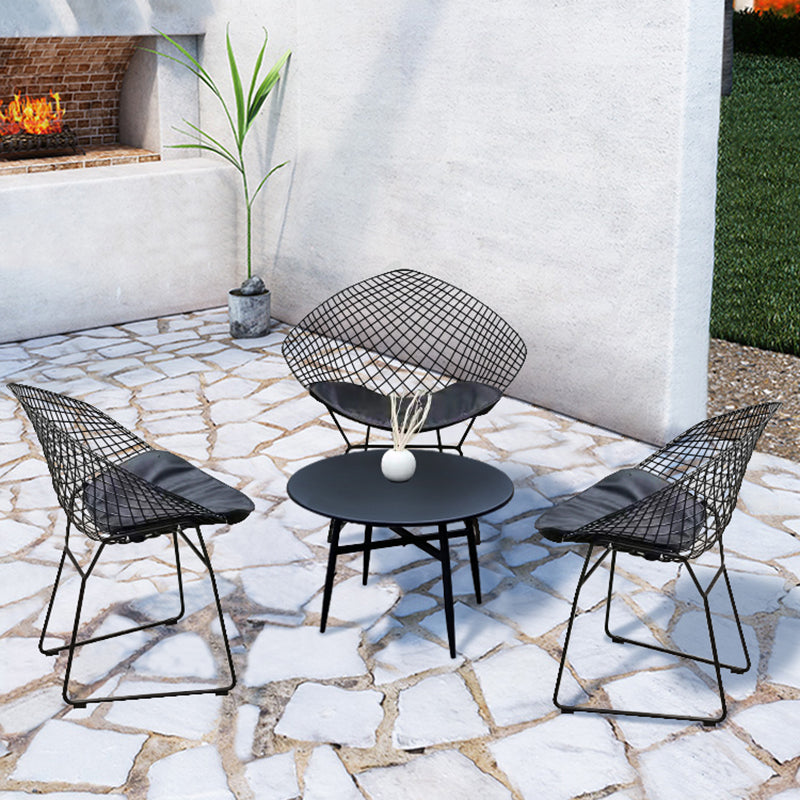 Bohe Iron Circular Dining Table 1/2/3/4 PCS Dining Set with Chairs