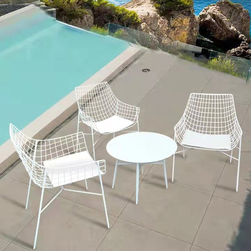 Boho Iron Circular Dining Table 1/3/4/5 Pcs Patio Dining Set