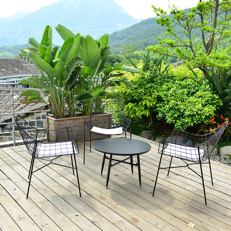 Boho Iron Circular Dining Table 1/3/4/5 Pcs Patio Dining Set