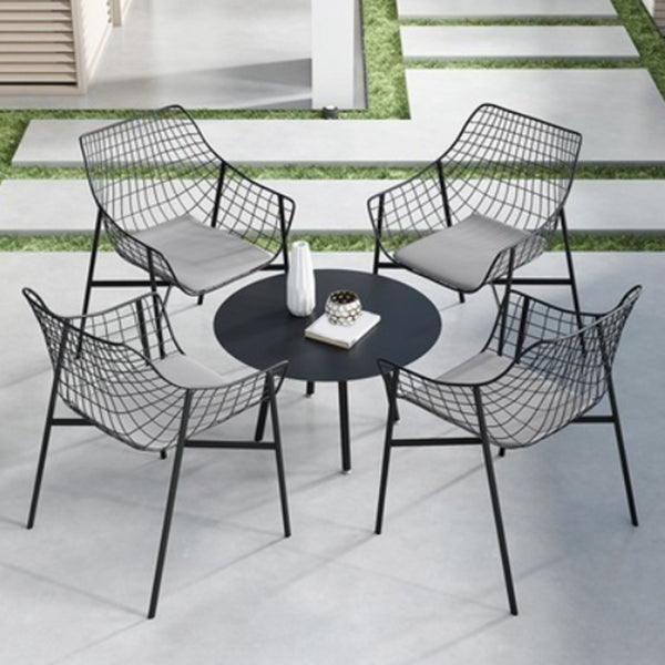 Boho Iron Circular Dining Table 1/3/4/5 Pcs Patio Dining Set