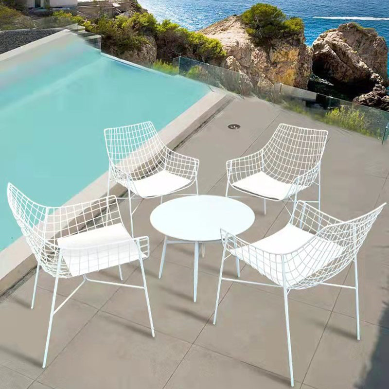 Boho Iron Circular Dining Table 1/3/4/5 Pcs Patio Dining Set