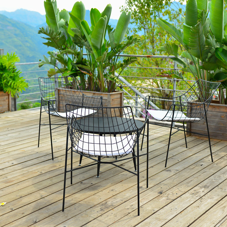 Boho Iron Circular Dining Table 1/3/4/5 Pcs Patio Dining Set