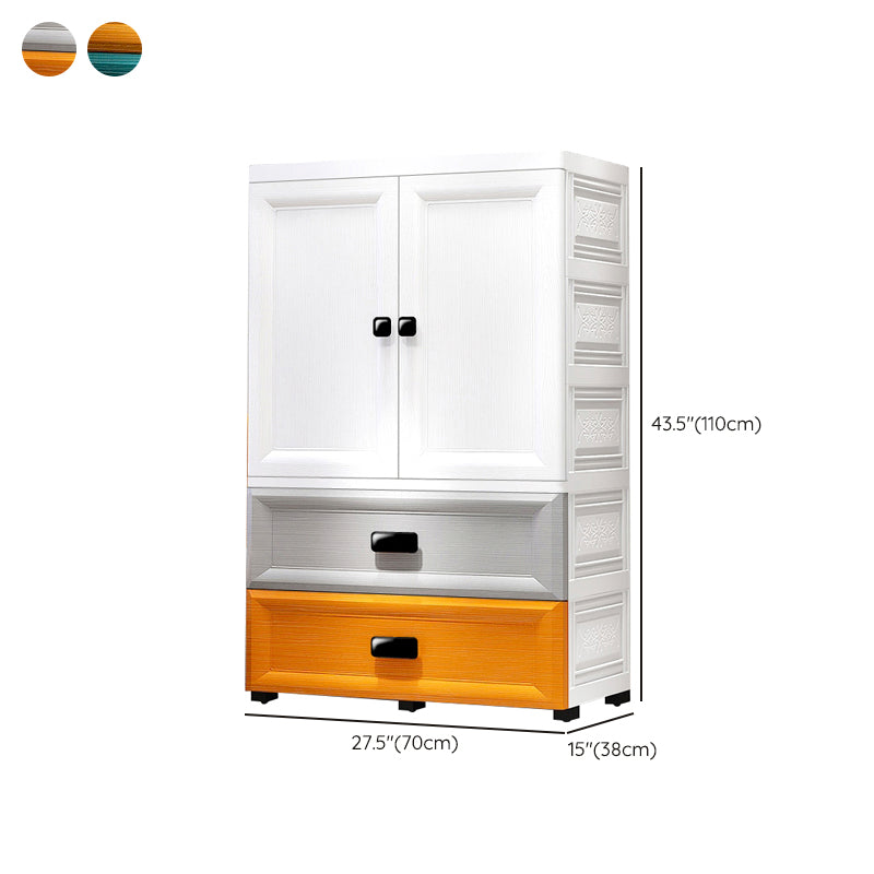 Modern Style Kid's Wardrobe Plastic Kids Closet with Drawers for Bedroom